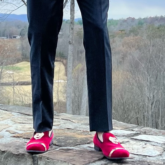 Red Velvet Loafers - Picture 9 of 10